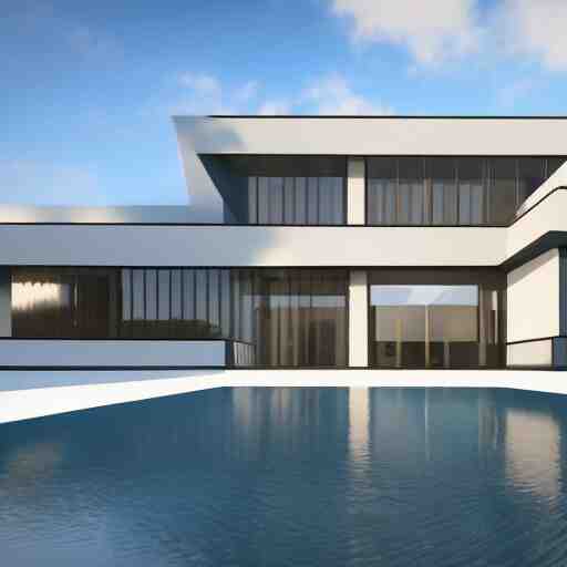 still photo of an architecture accurate modern mansion, highly detailed, photorealistic portrait, bright studio setting, studio lighting, crisp quality and light reflections, unreal engine 5 quality render 