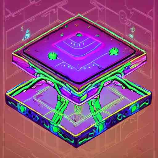 concept art 2 d game asset of furniture with an organic isometric design based on bioluminescent alien - like plants inspired by the avatar's bioluminescent alien nature. around the furniture, we can see plants that glow in the dark. all in isometric perspective and semi - realistic style item is in a black background colorful neons surrealistic masterpiece 