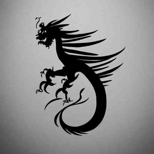 A dragon tattoo, minimalistic, simplistic,