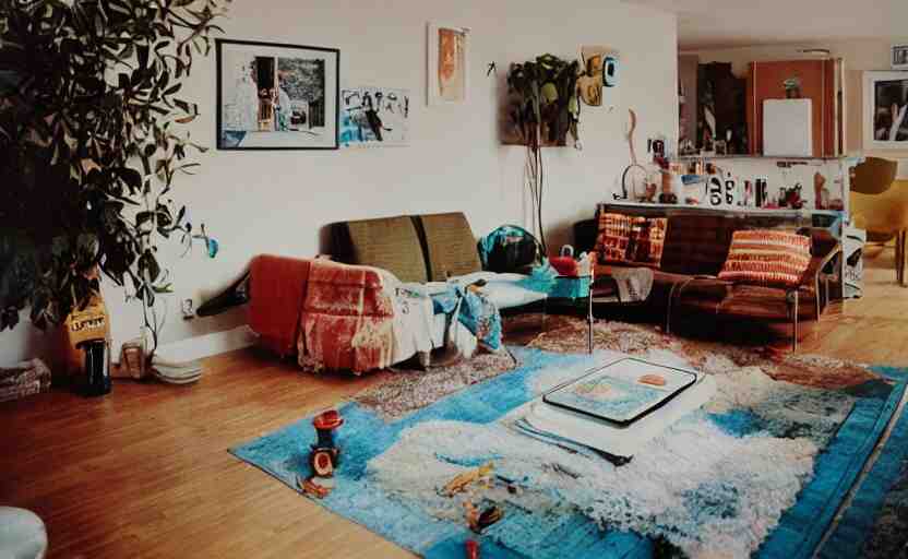 a very 60's hippy style apartment, 35mm,Epic,cinematic