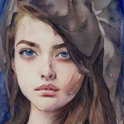 watercolor art on paper, leo girl portrait, highly detailed, artstation, masterpiece, award - winning 