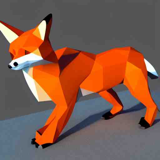 low polygon fox 3d