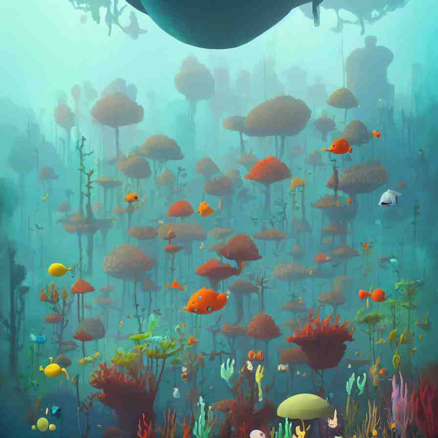 (Goro Fujita illustrating) Underwater forest, aquatic life, full of color, (art by Goro Fujita, sharp focus, highly detailed, ArtStation)