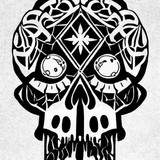 tattoo design, stencil, tattoo stencil, traditional, a world famous tattoo of a geometric skull with a galaxy coming out of the top of its head-s 100