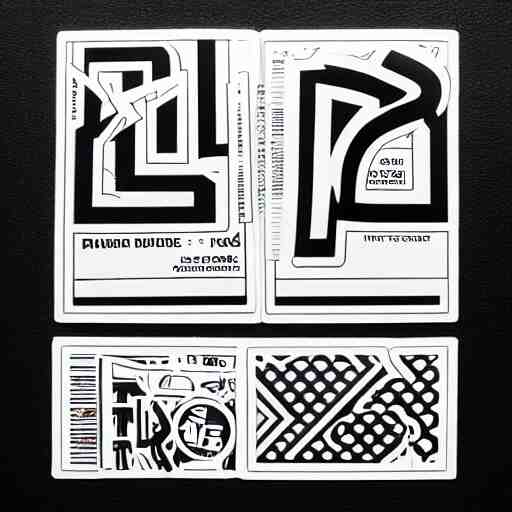 black on white graphic design stickers in style of david rudnick, eric hu, y 2 k, 