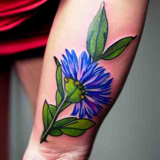 great tattoo watercolor cornflower