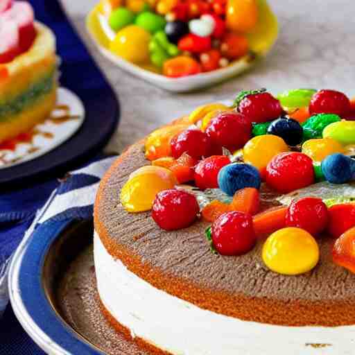 photo of a cake with vegetables toppings 