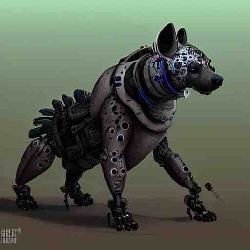 robotic hyena, highly detailed concept art 