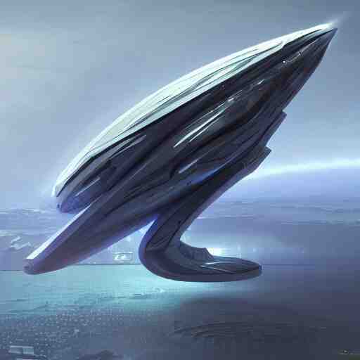 render of huge futuristic spaceship in the shape of a chisel, by Paul Chadeisson, highly detailed, scifi, digital painting, artstation, concept art, smooth, sharp foccus ilustration, Artstation HQ
