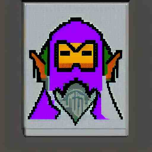 evil wizard, 16x16 pixel art, MS-DOS, 1994