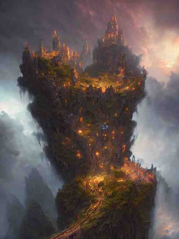 photo of 8k ultra realistic castle on cliff surrounded by swirling clouds and lighting, dark, menacing, full of colour, cinematic lighting, battered, trending on artstation, 4k, hyperrealistic, focused, extreme details,unreal engine 5, cinematic, masterpiece, art by Peter Mohrbacher