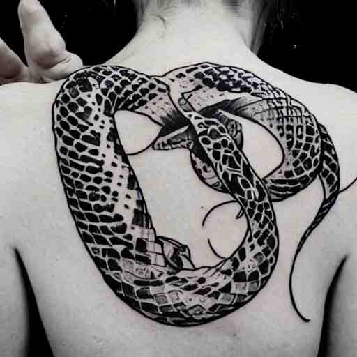 tattoo design, stencil, tattoo stencil, traditional, a snake surrounded by flowers