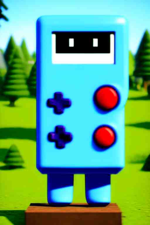 A realistic image of an anthropomorphic gameboy, BMO adventure time, accurate, unreal engine, 4k