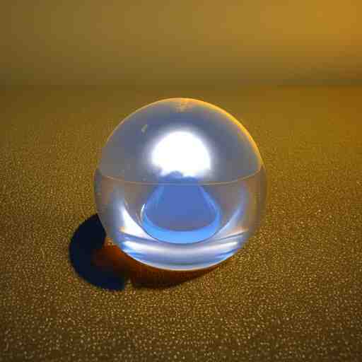 crystal sphere with mini house inside it, octane render hyperdetailed, 