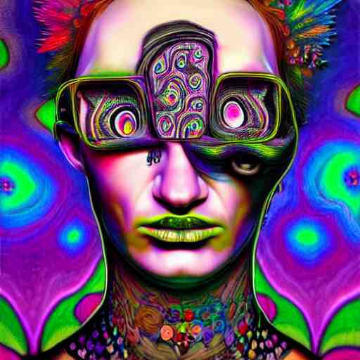 An extremely psychedelic portrait of punk rock, surreal, LSD, face, detailed, intricate, elegant, lithe, highly detailed, digital painting, artstation, concept art, smooth, sharp focus, illustration