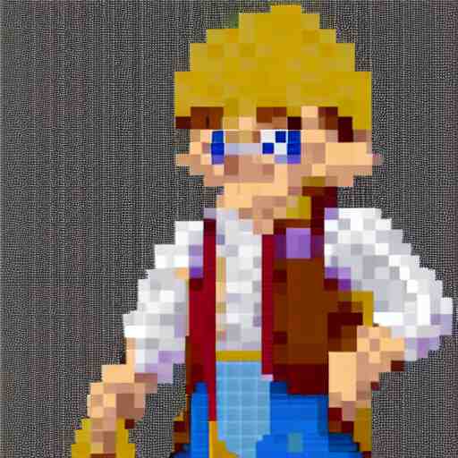 guybrush threepwood pixel art animation sheet, 8 k, trending, poster 