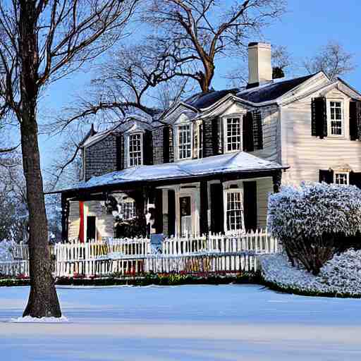 winter colonial house, 