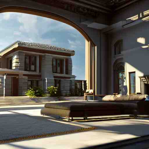 still photo of an architecture accurate modern mansion, highly detailed, photorealistic portrait, bright studio setting, studio lighting, crisp quality and light reflections, unreal engine 5 quality render 