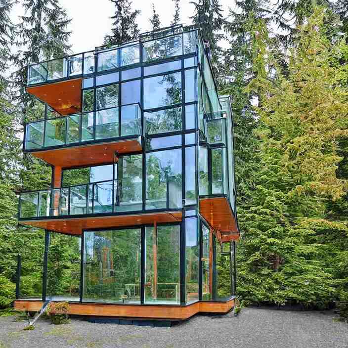 glass house on stilts at 2875 adanac.st vanvcouver,british columbia,canada