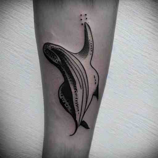 concept tattoo design, stencil, whale 