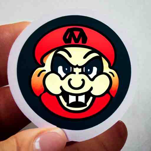 die cut sticker, bowser is mario 