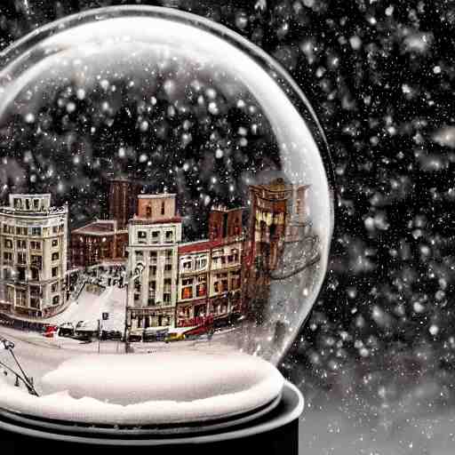 snow globe of buenos aaires city, artstation, photorealism 