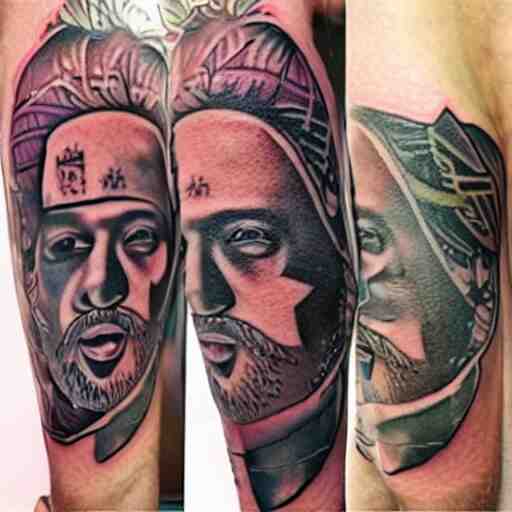 a tattoo of a dj khaled 