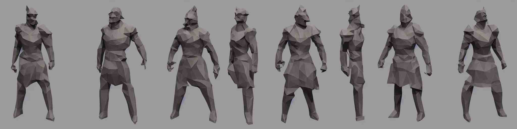 a warrior, low poly, polygon, low poly character